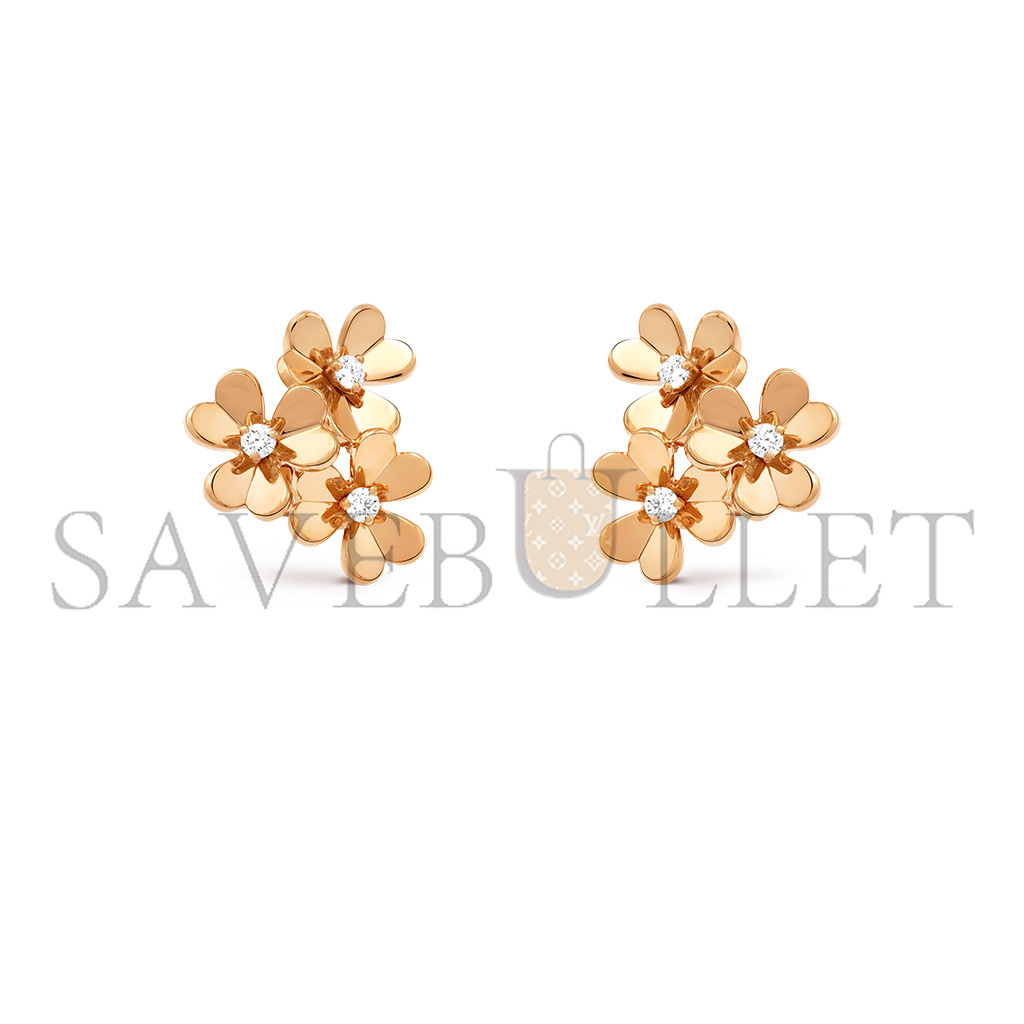 V*N CL*F arpels frivole earrings, 3 flowers, mini model vcarp2nl00